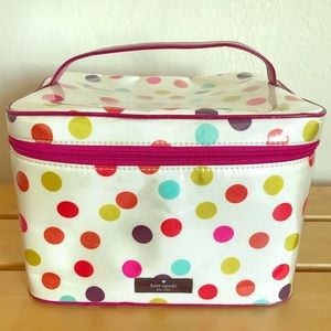 Kate Spade Train Case Set Polka Dot Cosmetic Bags